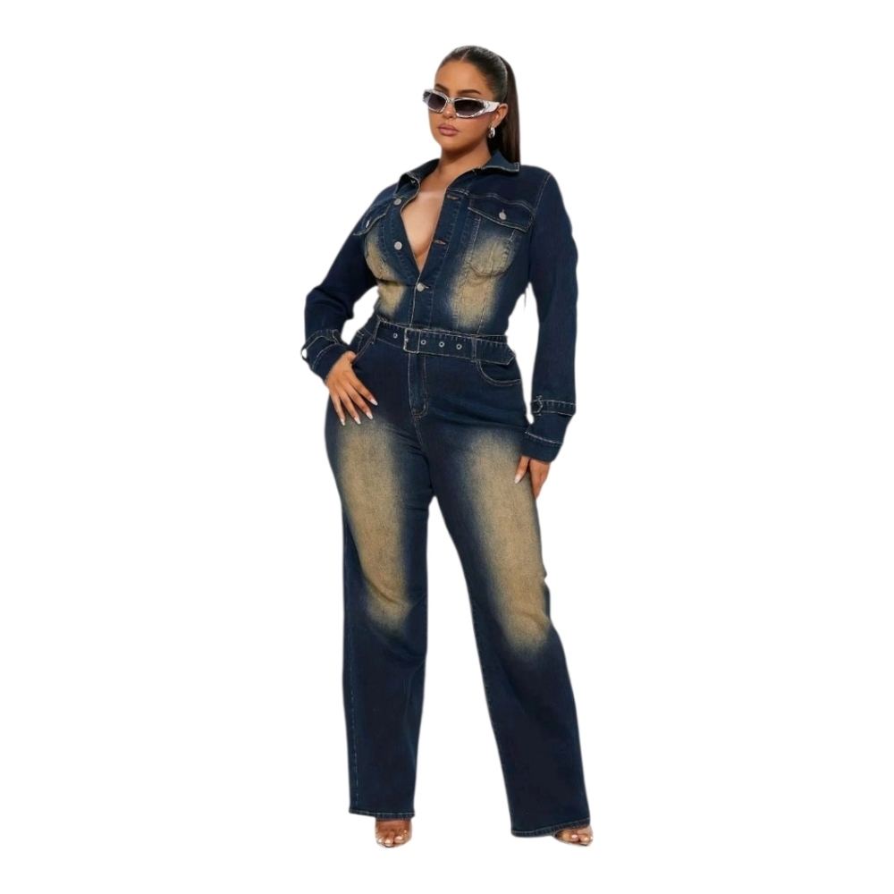 Faded Company Women's Denim Jumpsuit - Picture 3 of 4